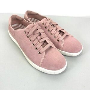 Vionic Brinley Pink Suede Low Top Sneakers Orthotic Comfort Shoes Women's 7.5